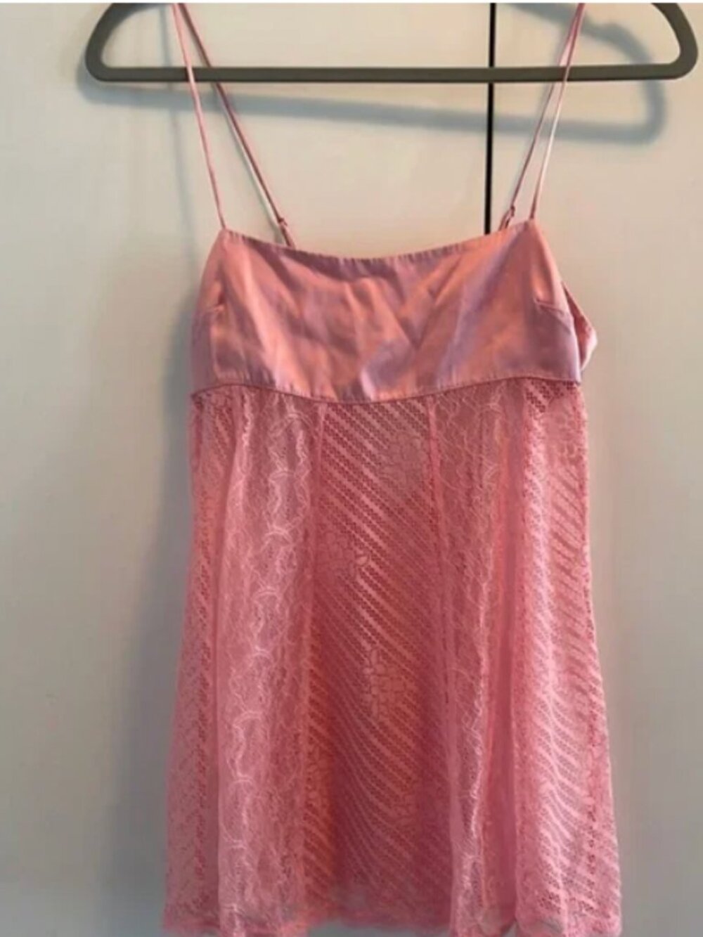 Victoria's Secret Crochet Lace Babydoll Pink Top